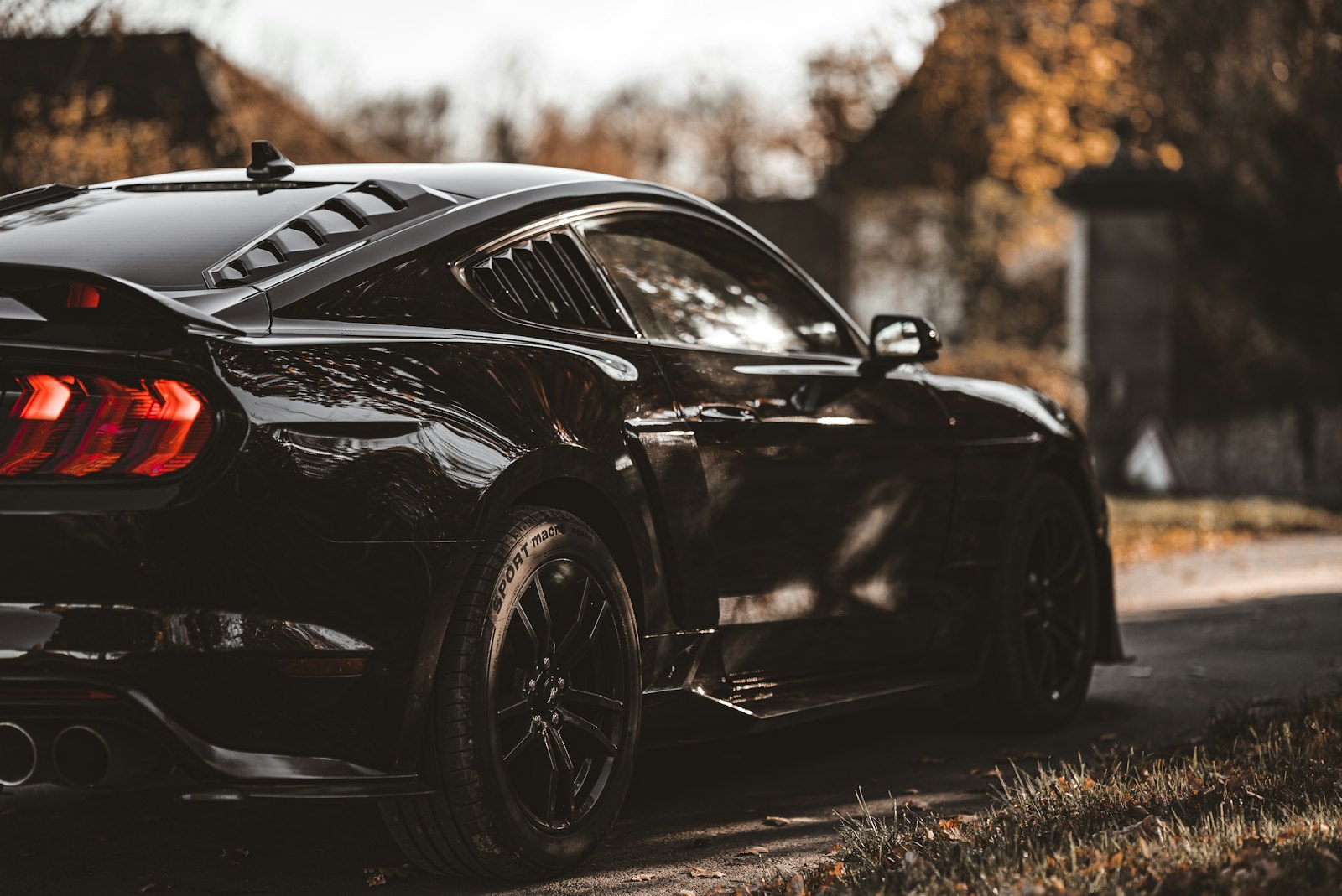 Freshly detailed glossy black car